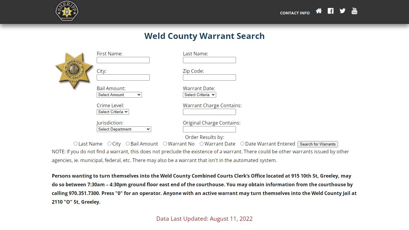 Weld County Warrant Search - weldgov.com